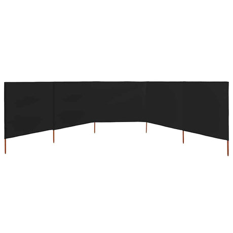 Vidaxl windscherm 5-panelen 600x120 cm stof zwart