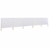 Vidaxl windscherm 5-panelen 600x160 cm stof zandwit