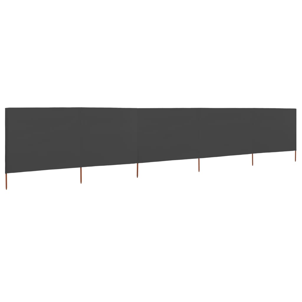 Pare-brise Vidaxl 5 panneaux 600x160 cm Tissu anthracite