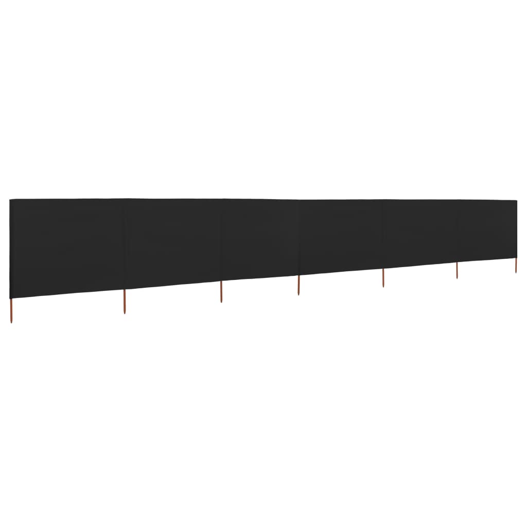 Pare-brise vidaxl 6 panneaux 800x80 cm tissu noir