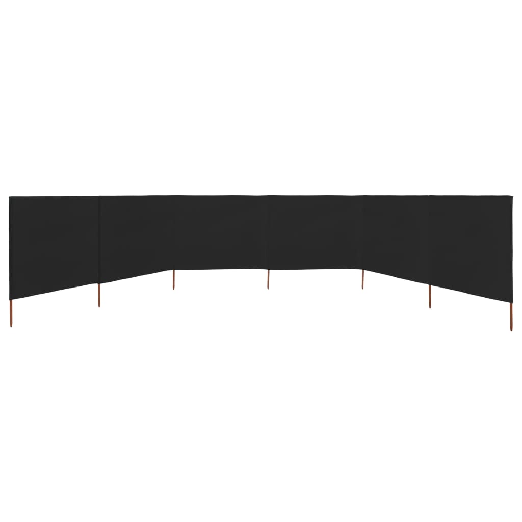 Pare-brise vidaxl 6 panneaux 800x80 cm tissu noir