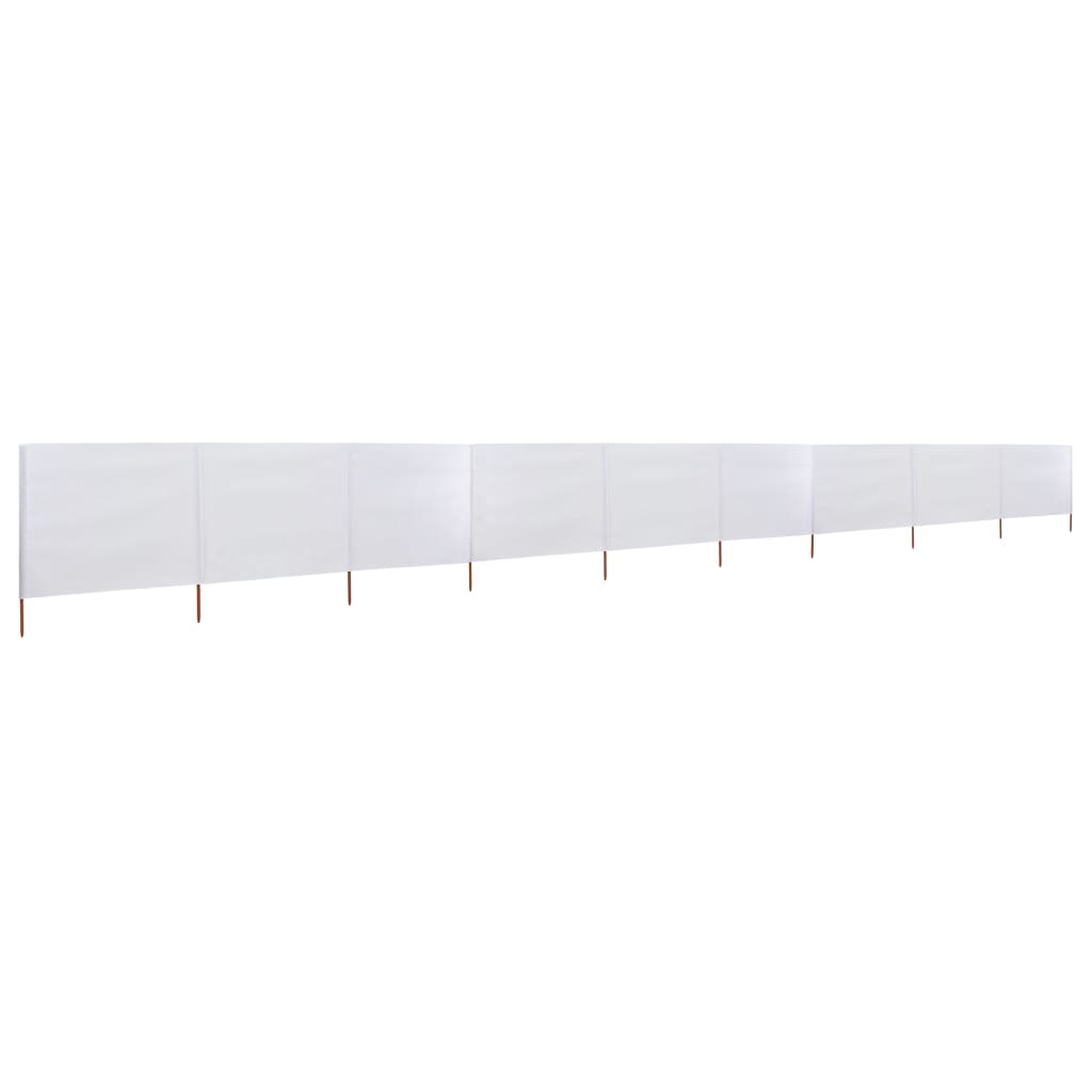 Pare-brise Vidaxl 9 panneaux 1200x80 cm Sable de tissu blanc