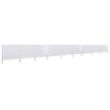 Pare-brise Vidaxl 9 panneaux 1200x80 cm Sable de tissu blanc