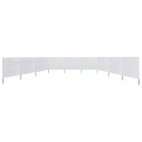 Vidaxl windscherm 9-panelen 1200x80 cm stof zandwit