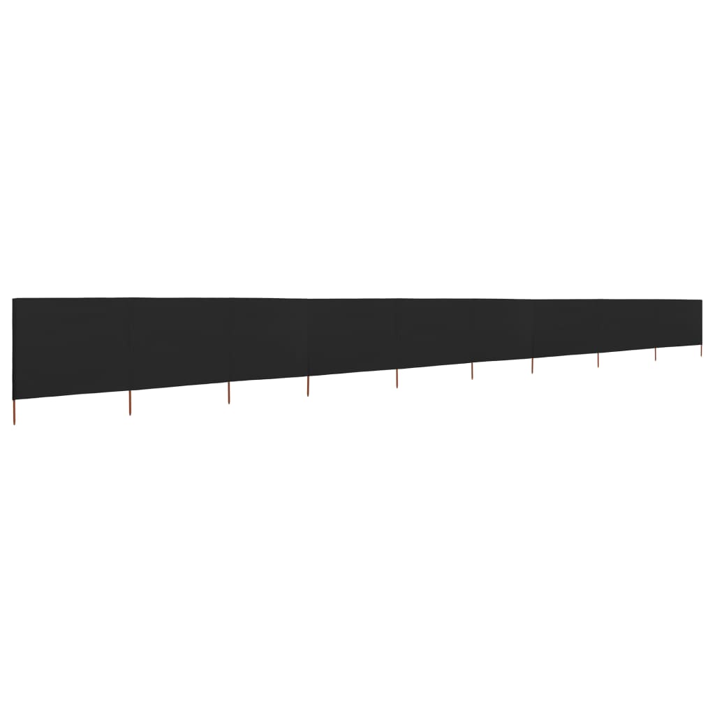 Pare-brise Vidaxl 9 panneaux 1200x80 cm Tissu noir