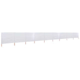 Vidaxl windscherm 9-panelen 1200x120 cm stof zandwit