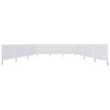 Pare-brise Vidaxl 9 panneaux 1200x160 cm Sable de tissu blanc