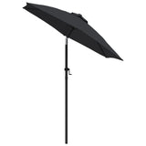 Vidaxl Parasol 200x224 cm aluminum black