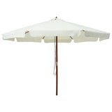 Vidaxl parasol met houten paal 330 cm zandwit