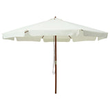 Vidaxl Parasol z drewnianym słupem 330 cm Sandy White