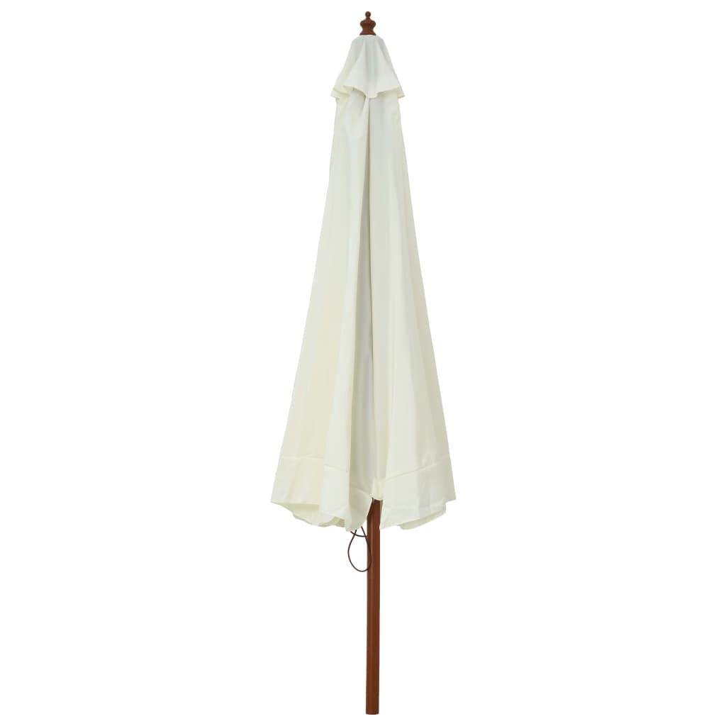 Vidaxl Parasol med trästol 330 cm Sandy White