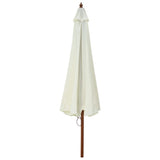 Vidaxl Parasol con poste de madera 330 cm de blanco arenoso