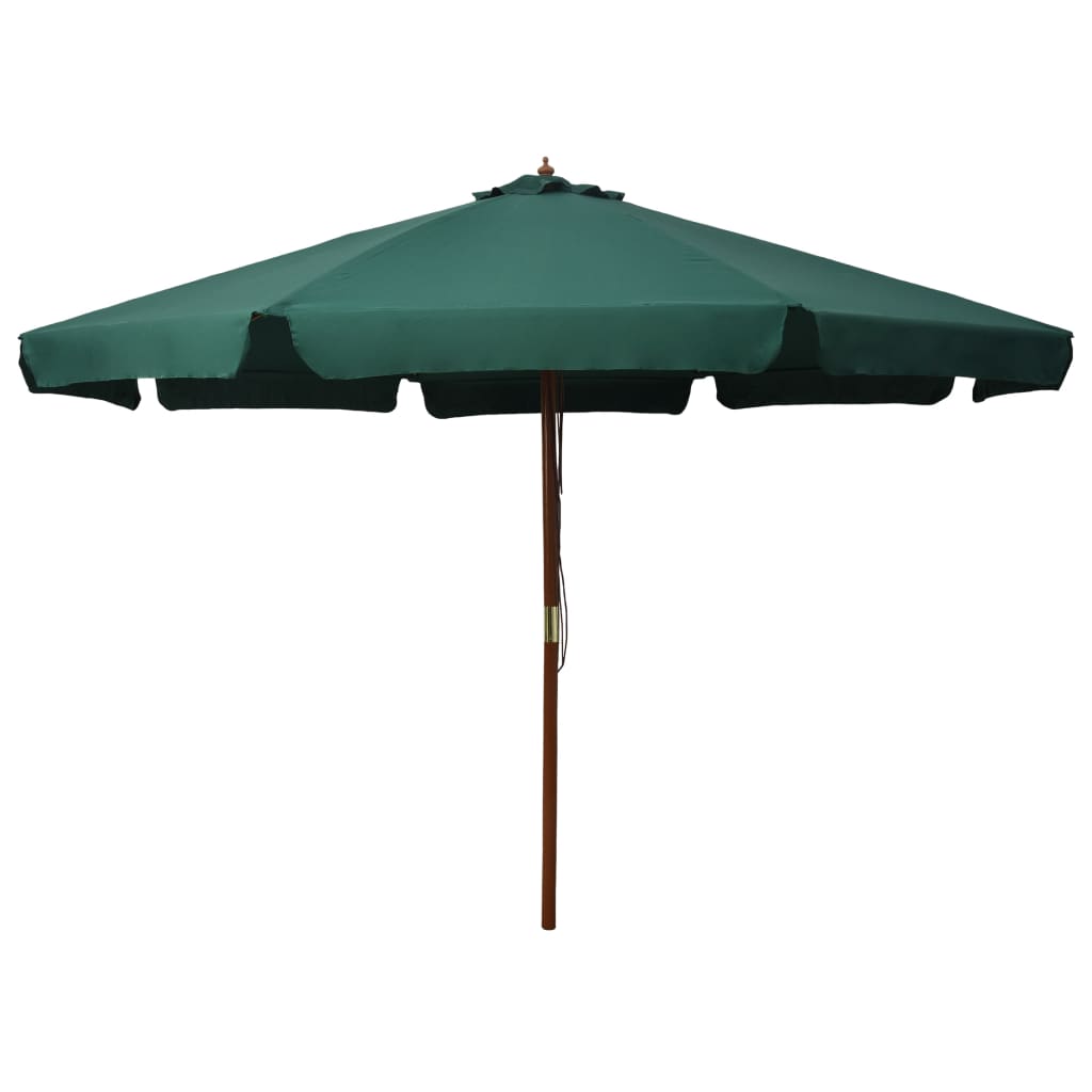 Vidaxl Parasol with wooden pole 330 cm green