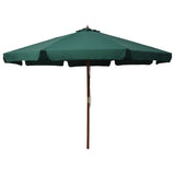 Vidaxl -parasol med trepol 330 cm grønn