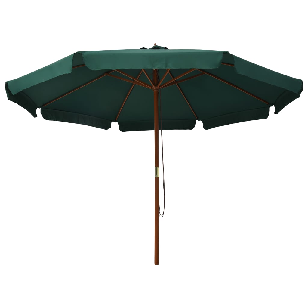 Vidaxl parasol avec poteau en bois 330 cm vert