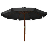 Vidaxl Parasol con polo in legno antracite da 330 cm