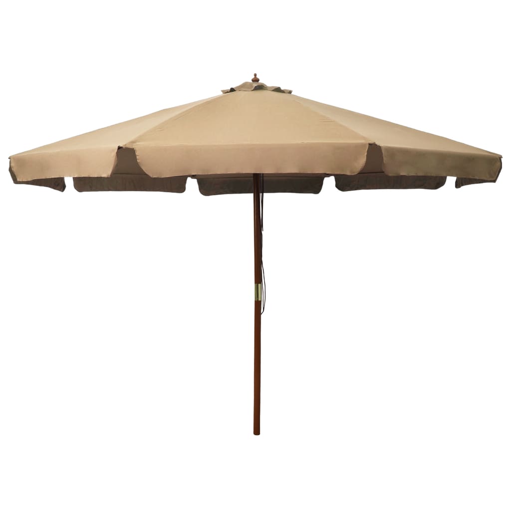 Vidaxl Parasol con polo in legno 330 cm taupe