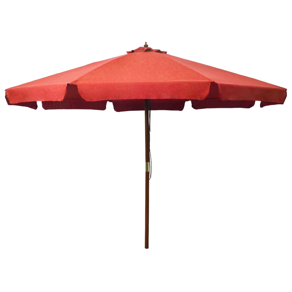 Vidaxl Parasol z drewnianym słupem 330 cm teracotta -colored