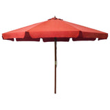 Vidaxl Parasol med trästol 330 cm terrakotta -färgad