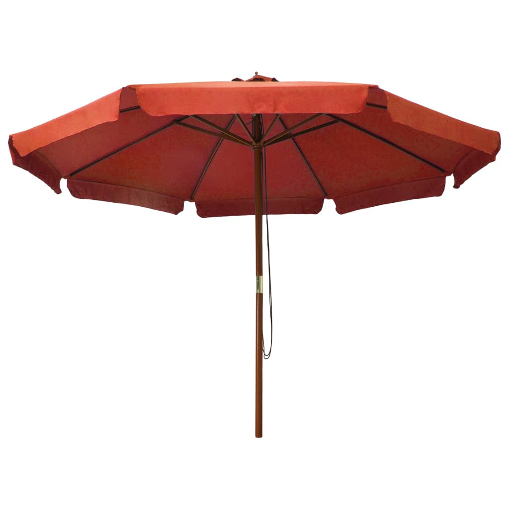 Vidaxl Parasol med trästol 330 cm terrakotta -färgad