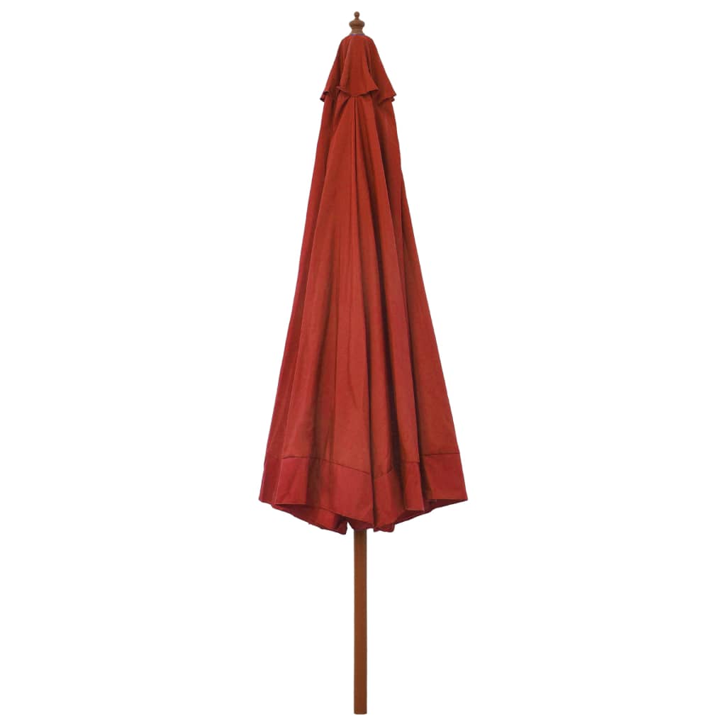 Parasol Vidaxl con poste de madera 330 cm de terracota -Coleed