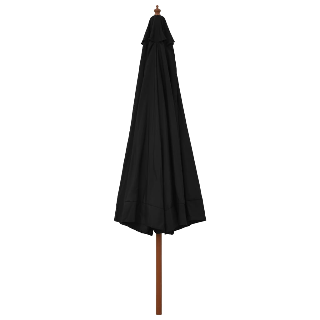 Vidaxl Parasol with wooden pole 330 cm Black