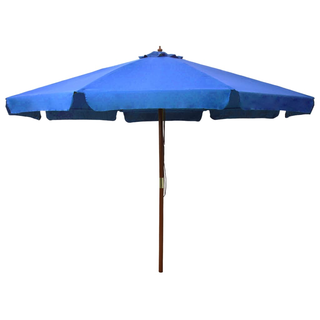 Vidaxl Parasol z drewnianym słupem 330 cm Azure Blue