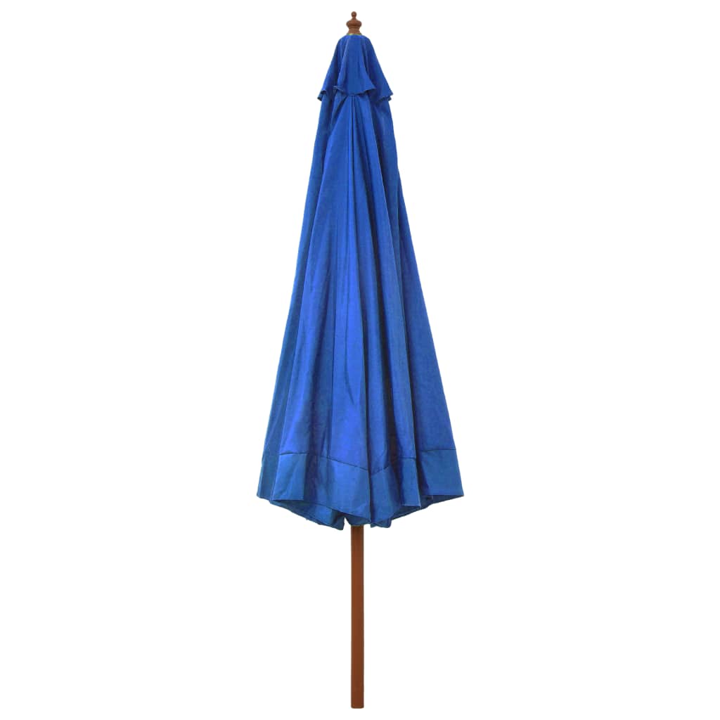 Vidaxl Parasol con palo in legno 330 cm blu azzurro