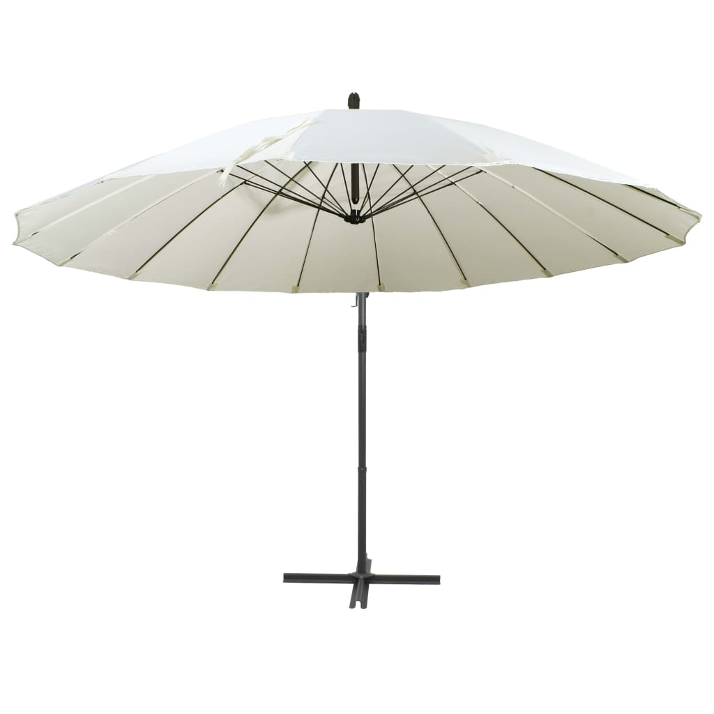 Parasol flotante de Vidaxl con poste de aluminio 3 m blanco