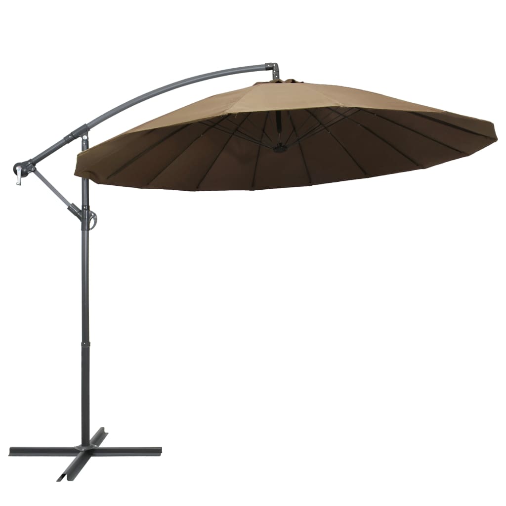 Vidaxl Floating Parasol con polo in alluminio 3 m taupe