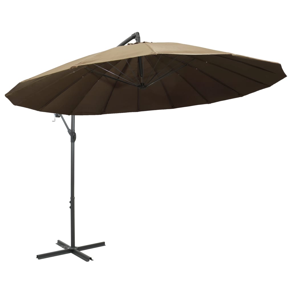 Vidaxl -schwimmendes Parasol mit Aluminiumpol 3 m Taupe