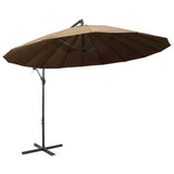 Vidaxl Floating Parasol con polo in alluminio 3 m taupe