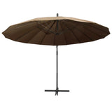 Vidaxl flytende parasol med aluminiumstol 3 m taupe