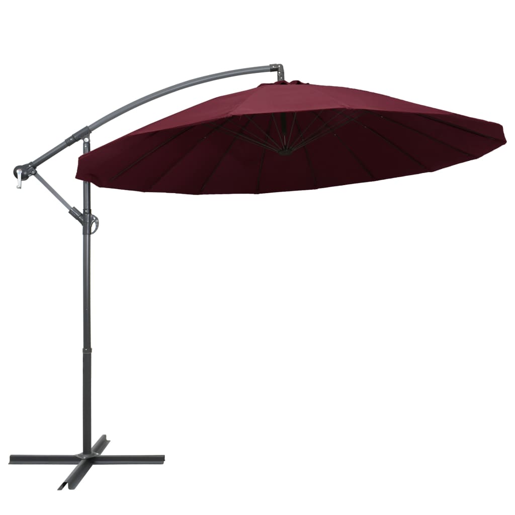 Vidaxl -schwimmendes Parasol mit Aluminiumpol 3 m Bordeaux -Rot