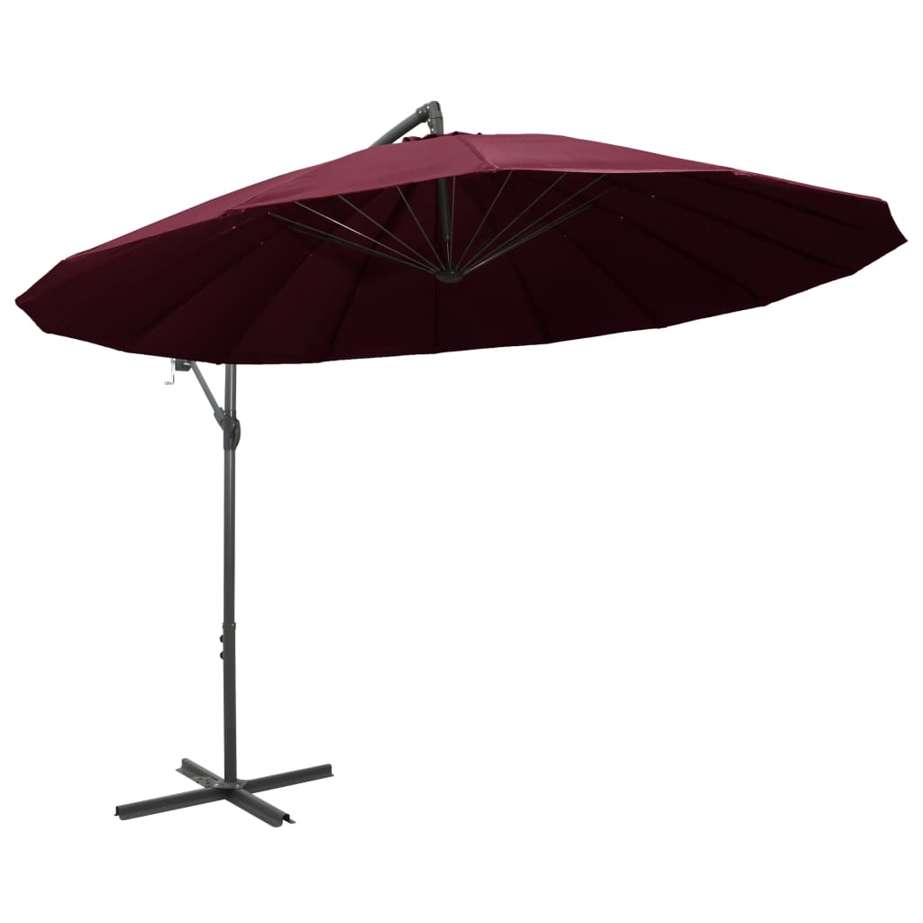 Vidaxl -schwimmendes Parasol mit Aluminiumpol 3 m Bordeaux -Rot