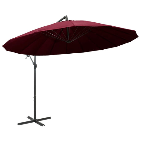 Vidaxl flytende parasol med aluminiumstang 3 m Bordeaux rød