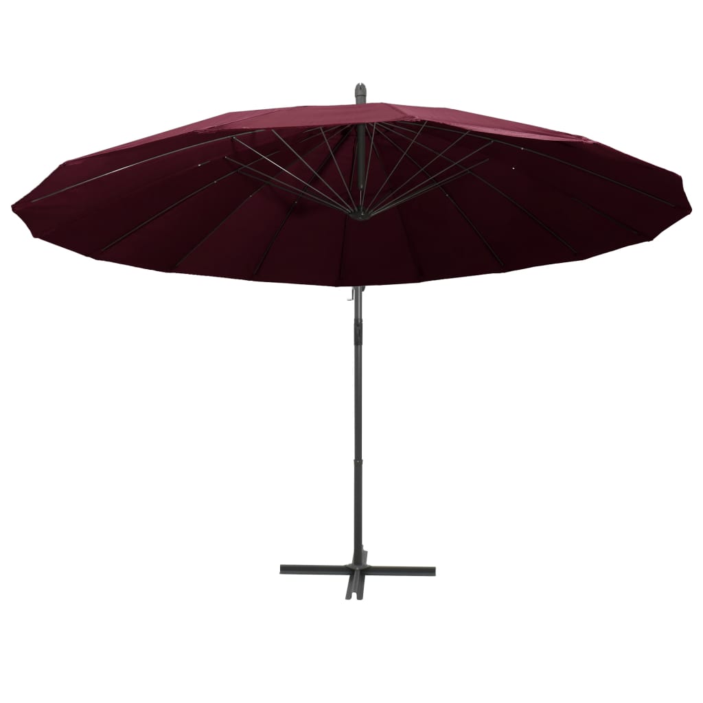 Vidaxl Floating parasol with aluminum pole 3 m bordeaux red