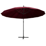 Parasol flotante Vidaxl con poste de aluminio 3 M Burdeos rojo