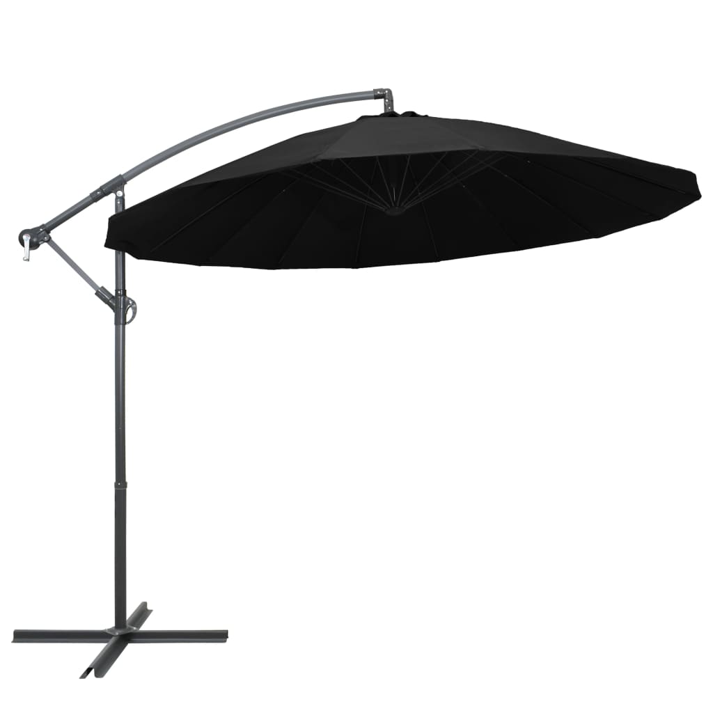 Vidaxl flydende parasol med aluminiumstang 3 m sort