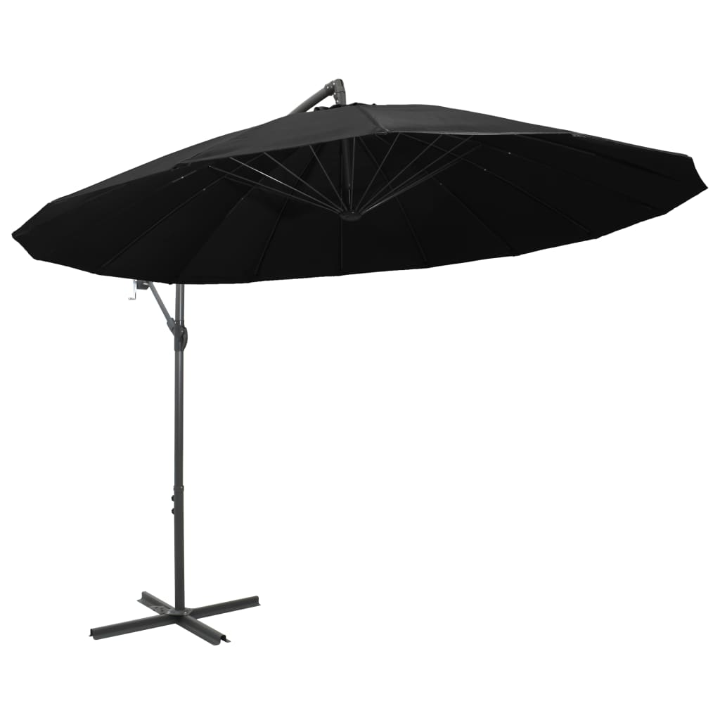 Vidaxl -schwimmendes Parasol mit Aluminiumpol 3 m schwarz