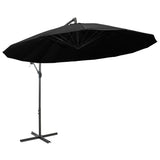 Vidaxl flydende parasol med aluminiumstang 3 m sort