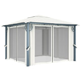 Vidaxl Arbor med gardin 300x300 cm aluminiumskrem