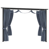 Vidaxl arbor with curtains 3x3 m steel anthracite