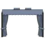 Vidaxl arbor with curtains 3x4 m steel anthracite