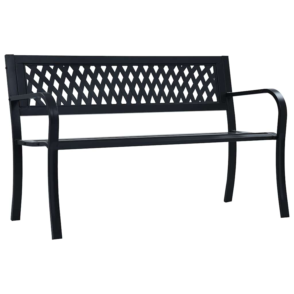 Vidaxl tuinbank 125 cm staal zwart
