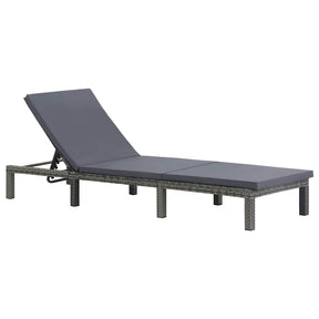 Vidaxl ligbed met kussen poly rattan antraciet