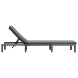Vidaxl ligbed met kussen poly rattan antraciet