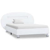Vidaxl bedframe met led kunstleer wit 100x200 cm