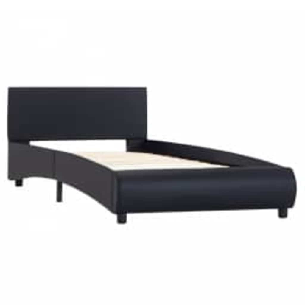 Vidaxl bedframe met led kunstleer zwart 100x200 cm