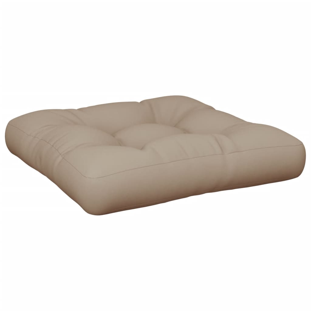 Coussin de palette vidaxl 60x61,5x10 cm tissu taupe